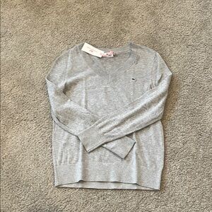Vineyard Vines Gray V-Neck Sweater Soft Knit